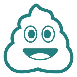 Pile Of Poo Emoji Decal (Turquoise)